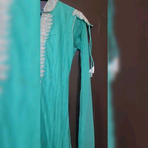 Elegant Green Embellished Ethnic Gown