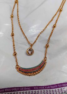 Layered Rainbow Charm Necklace