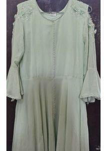 Simple and Sober Mint Green full Gher Anarkali