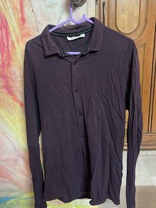 Dark berry Long Sleeve Button-Up Shirt