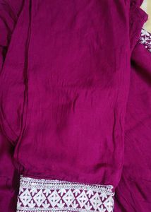 Purple Kurta Set Embroidery with dupatta