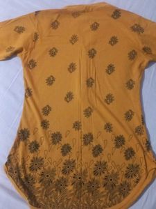 Yellow Floral Print Kurta