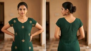 Elegant Green Embroidered Kurta