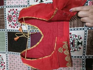 Red &amp; Yellow Embroidered Lehenga Choli Set