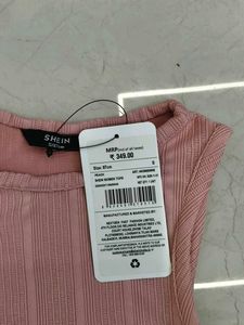 Pink Textured Crop Top
