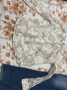 Wide Leg Blue Denim Jeans