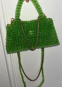 Sparkling Green Beaded Handbag