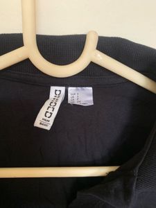 Black Cropped Polo Shirt
