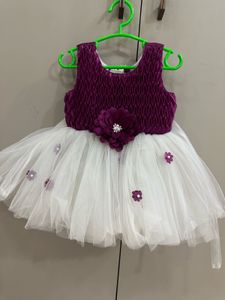 Premium Charming Purple & White Tulle Dress