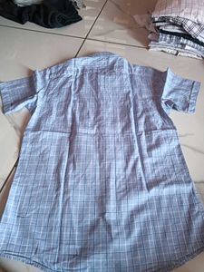 Men's Blue Plaid Short Sleeve Shirt(new)