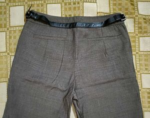 Classic Grey Wide-Leg Trousers