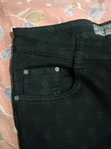 Black Printed Skinny Jeans