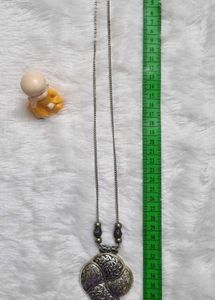 Boho Silver Tone Statement Necklace