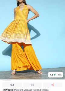 Yellow Kurta Set with White Detailing small size
