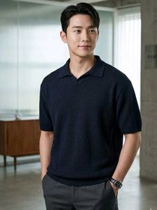 S U A R E knitted textured Polo tshirt