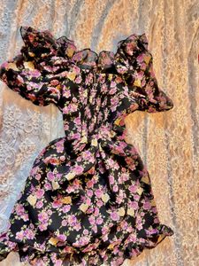 Floral Print Ruffle Mini Dress