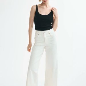 Classic white wide leg jeans from offduty