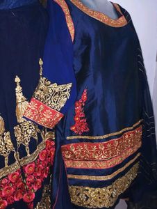 Navy Blue Lehenga Choli with Golden Embroidery