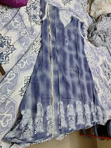 Unused,Blue Printed Kurta