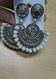 Fashionable Colorful Pearl Drop Earrings jumke bal