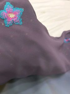 Beautiful Ombre Floral Saree with cut work border