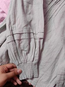 Sheer Eyelet Yoke Blouse
