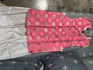Pink Polka Dot Kurta Set