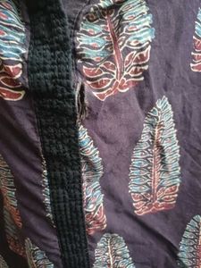 Navy Blue Block Print Kurta