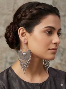 Oxidized Jhumka Earrings