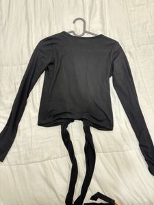 Black Ballet Wrap Top (S)