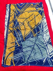 Elegant Abstract Print Saree Nevy Blue 💙