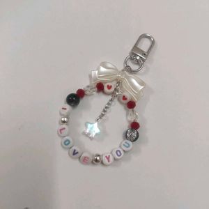 Handmade "I Love You" Beaded Keychain