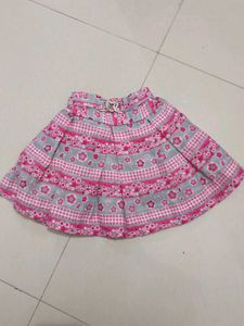 Girls Pink Floral Skirt