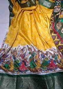 Yellow Printed Saree