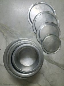 Set Of 4 Aluminium Patilas With Lids