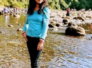 Stylish Blue Long Sleeve Top s size