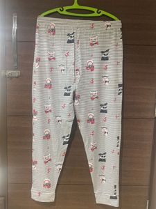 Striped Cat Pajama Pants with Fun Print