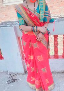Beautiful Pink Cotton Saree