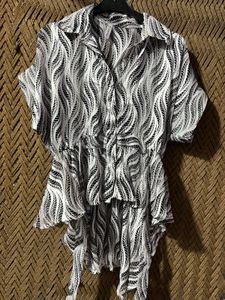 Chic Printed Peplum Shirt