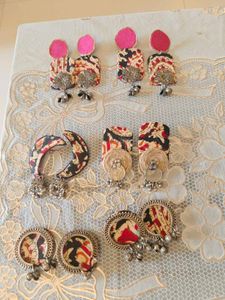 Boho Fabric Earrings Set