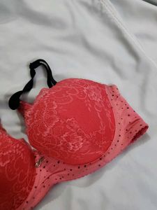 Pink Lace Padded Bra
