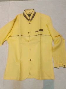 Men's Yellow Ethnic Nehru Jacket