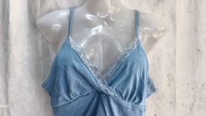 Light Blue Lace Trim Cami Top