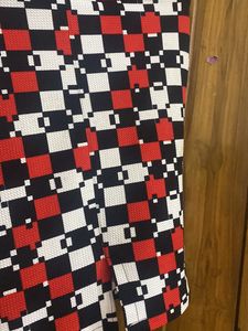 Red Black Check Skirt