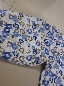 Cute Floral Print Puff Sleeve Top