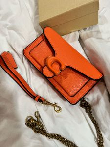 Coach Orange Leather Chain Bag