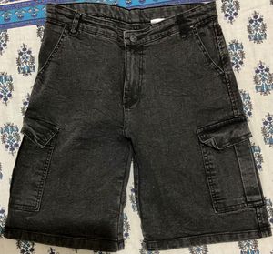 Men's/ Women’s Washed Black Cargo Shorts