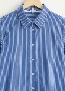 H&amp;M Classic Blue Striped Button-Down Shirt
