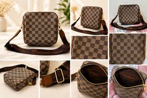 Designer Checkered Crossbody Bag