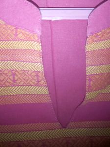 Vibrant Pink Kurta with Orange Accents